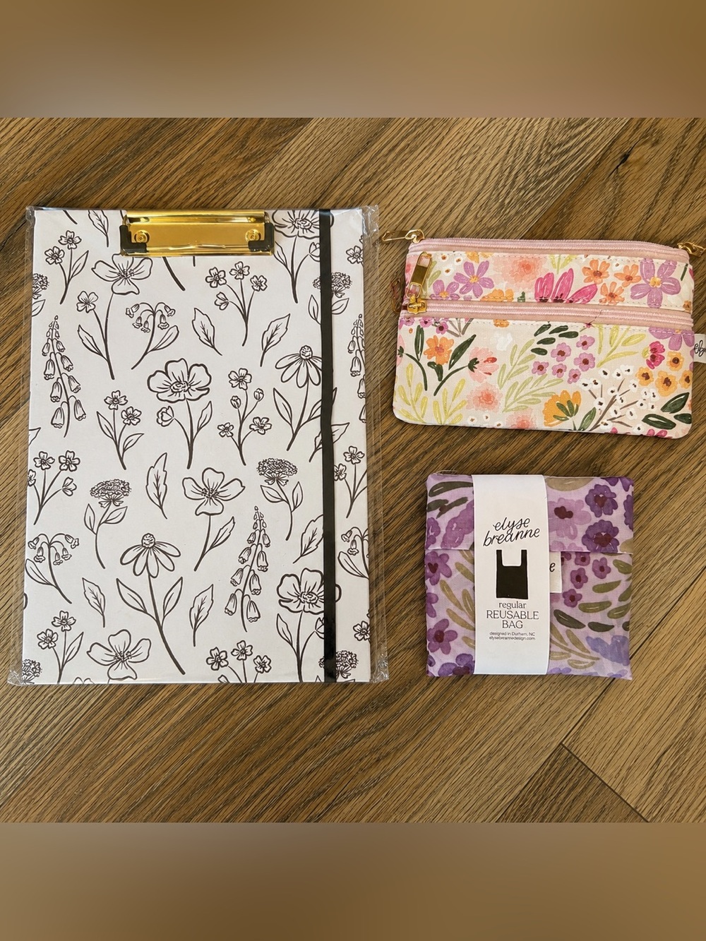 Desk Accessories Bundle Elyse Breanne NWT Floral Clipboard Pouch Coquette